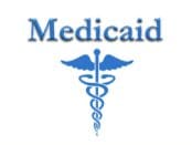 A blue medical symbol with the word medicaid underneath it.